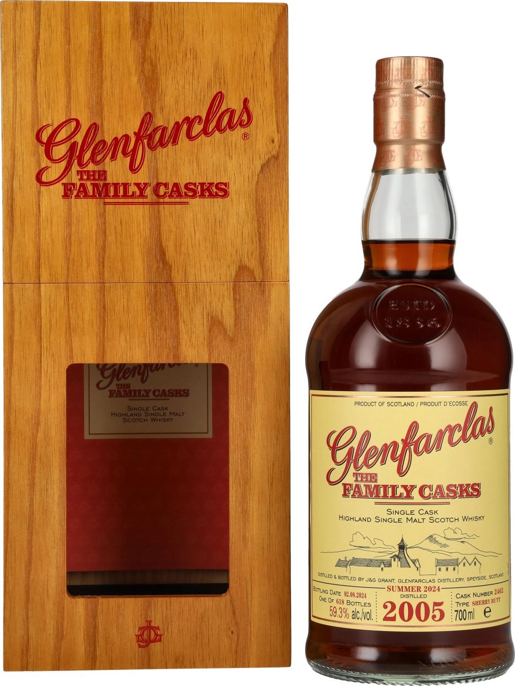 Glenfarclas THE FAMILY CASKS Single Cask SUMMER 2024 Sherry Butt #2462 2005 59,3% Vol. 0,7l