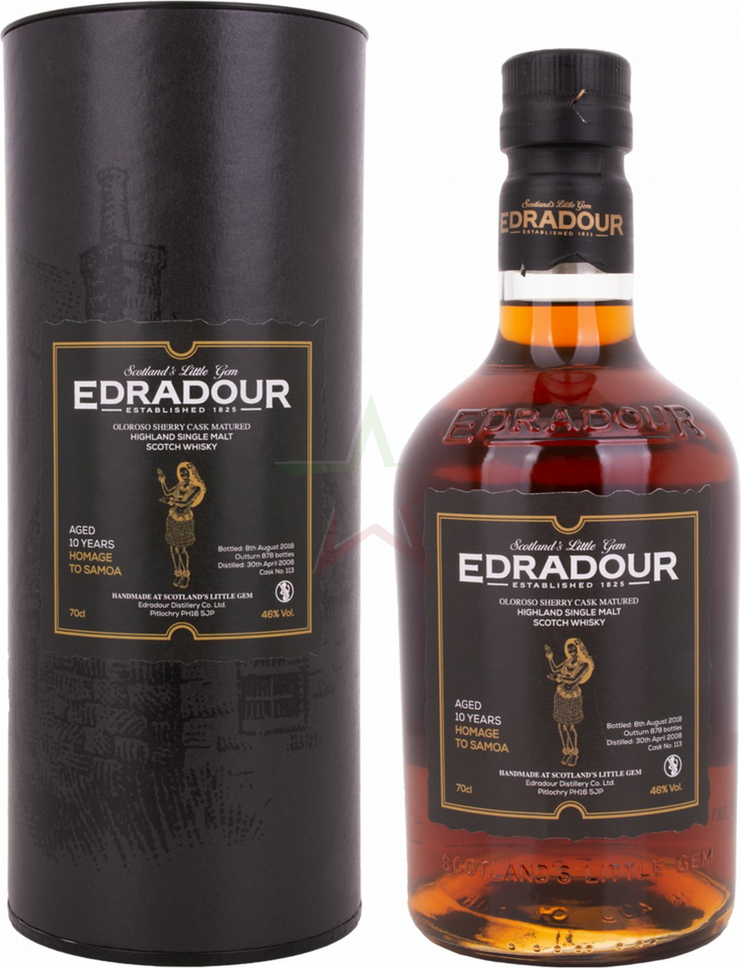 Edradour 10 Years Old HOMAGE TO SAMOA Highland Single Malt Scotch Whisky 46% Vol. 0,7l in Giftbox