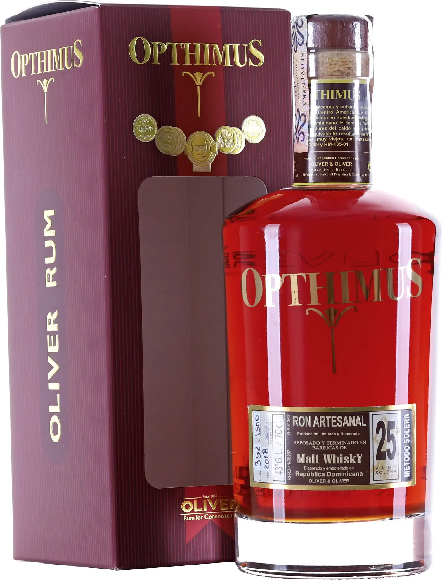 Opthimus 25 Años Malt Whisky Finish 43% Vol. 0,7l in Giftbox