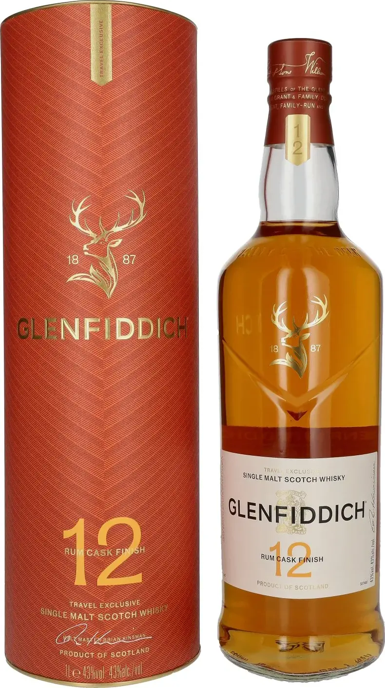 Glenfiddich 12 Years Old Rum Cask Single Malt Travel Exclusive 43% Vol. 1l in Giftbox
