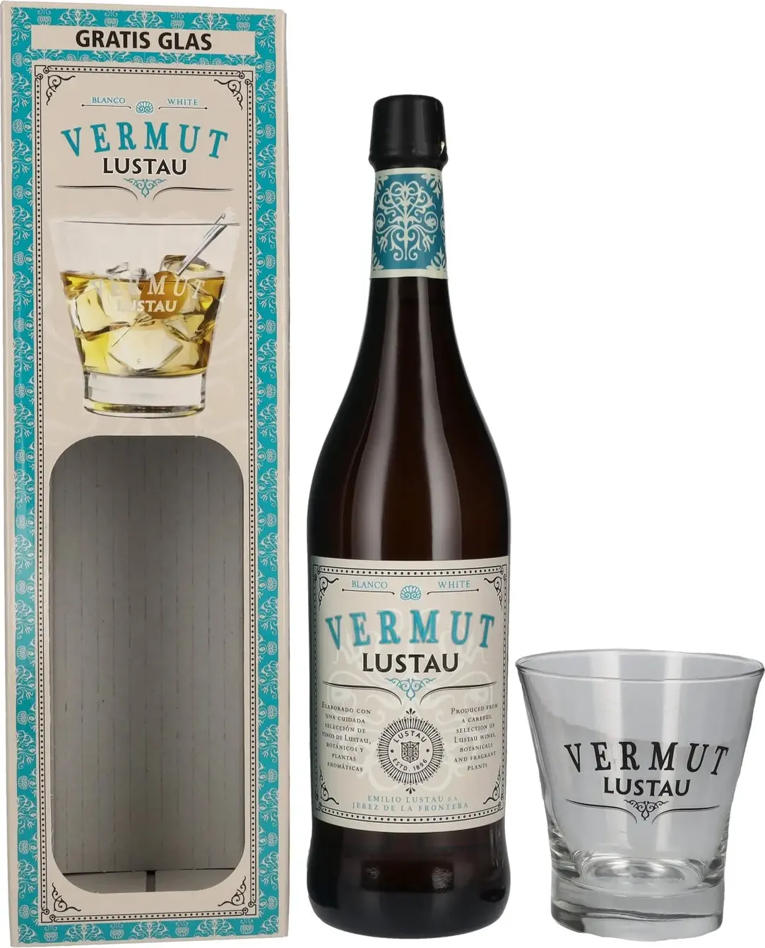 Lustau Vermut White 15% Vol. 0,75l in Giftbox with glass
