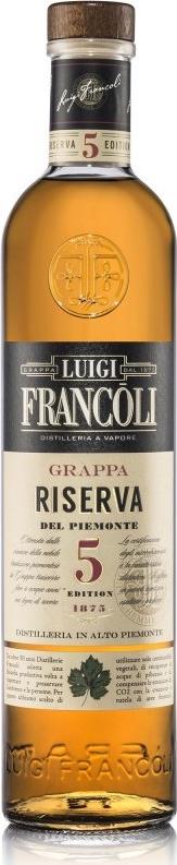 Luigi Francoli Grappa Riserva del Piemonte 5 Years 41,5% Vol. 0,7l