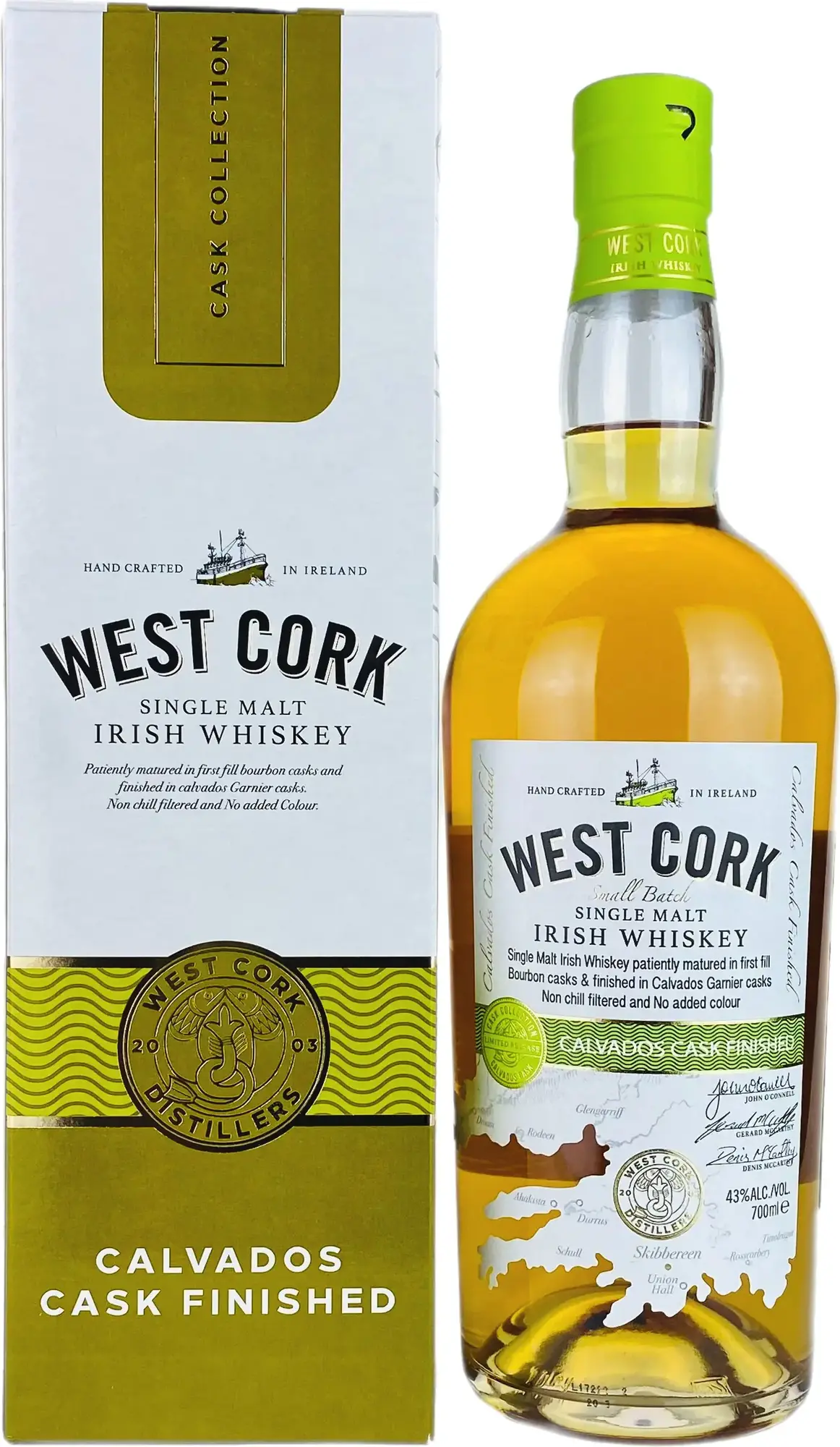 West Cork CALVADOS CASK Single Malt Irish Whiskey 43% Vol. 0,7l in Giftbox