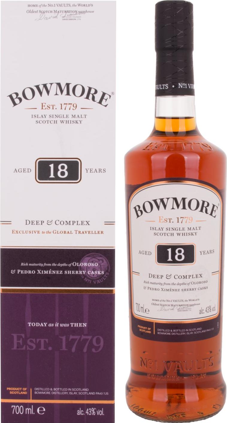 Bowmore 18 Years Old DEEP & COMPLEX Travel Exclusive 43% Vol. 0,7l in Giftbox
