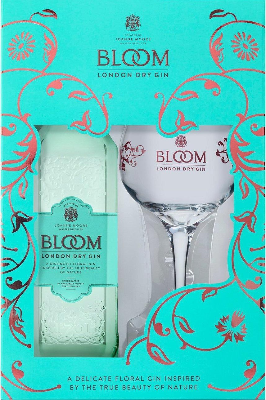 Bloom London Dry Gin 40% Vol. 0,7l in Giftbox with glass