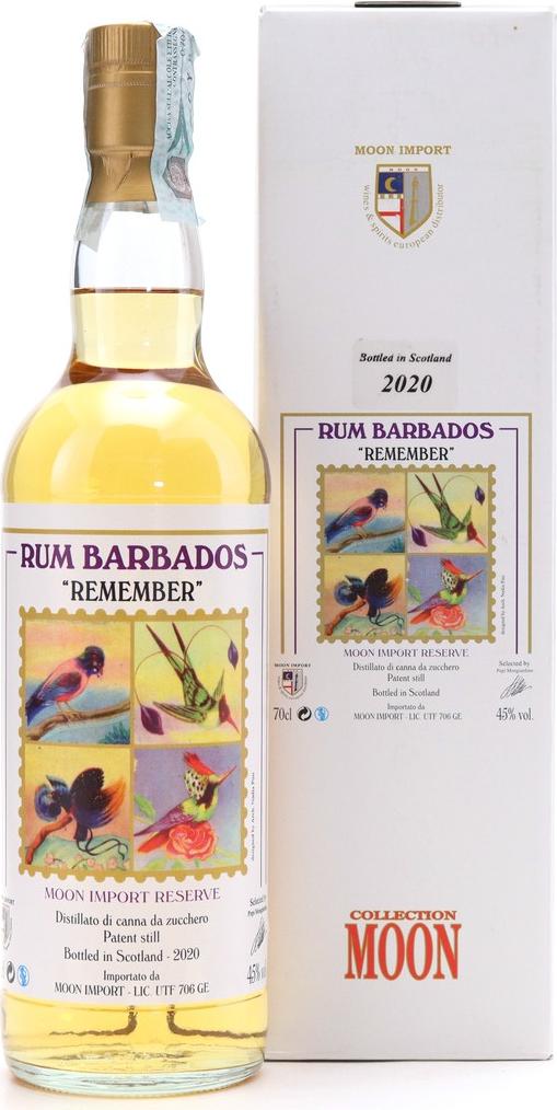 Moon Import REMEMBER Rum Barbados Patent and Pot Still 2022 45% Vol. 0,7l in Giftbox
