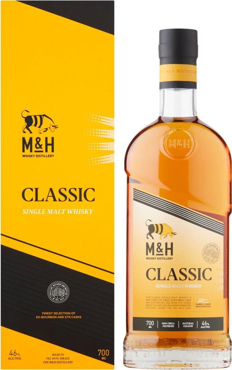 M&H Classic Single Malt Whisky 46% Vol. 0,7l in Giftbox