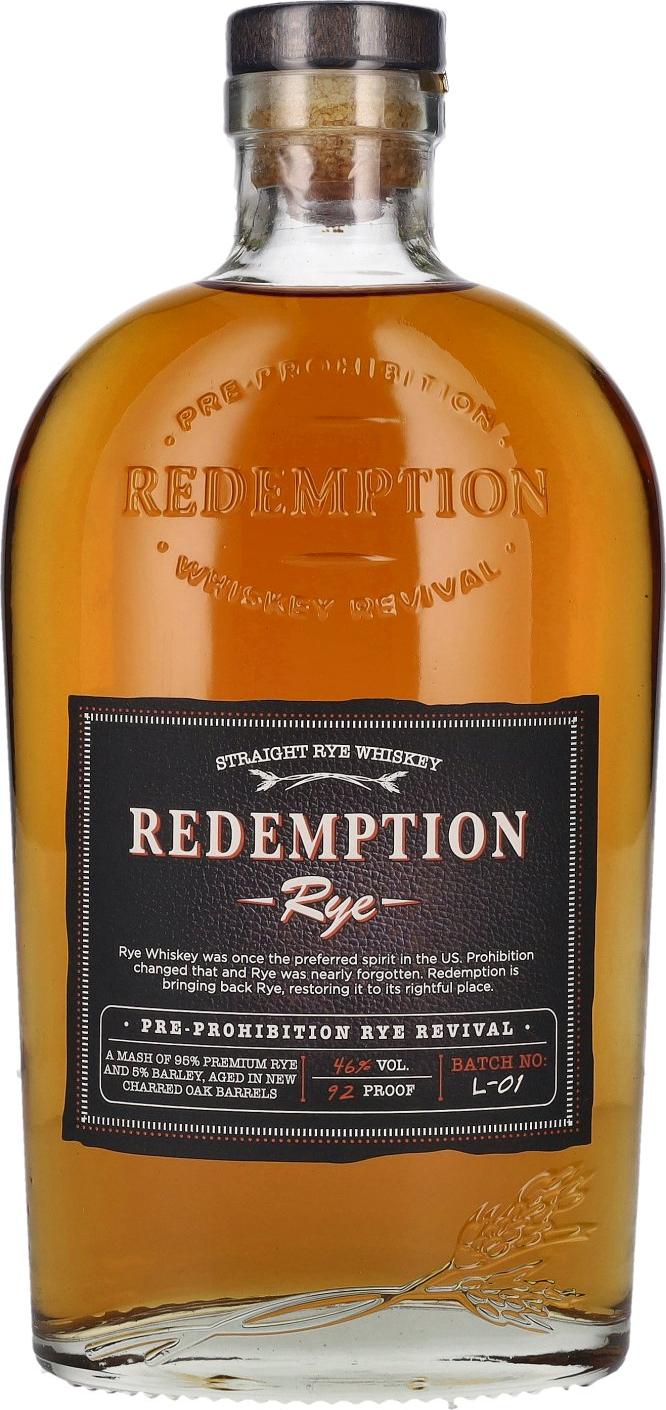 Redemption Whiskey Redemption Rye Pre-Prohibition Rye Revival 46% Vol. 0,7l
