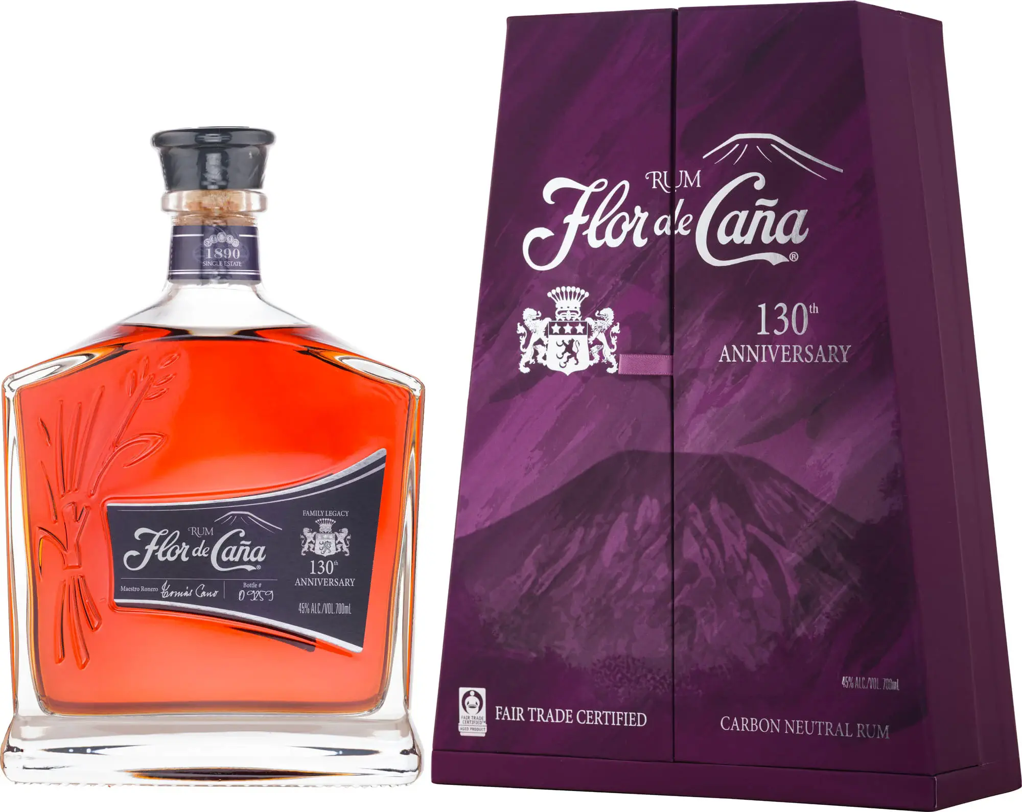 Flor de Caña 130th Anniversary Rum 45% Vol. 0,7l in Giftbox