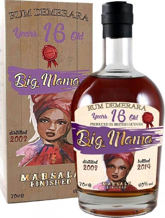 Big Mama 16 Years Old Rum Demerara Marsala Finished 40% Vol. 0,7l in Giftbox