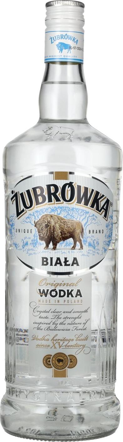 Žubrowka WHITE (BIAŁA) Vodka 40% Vol. 1l