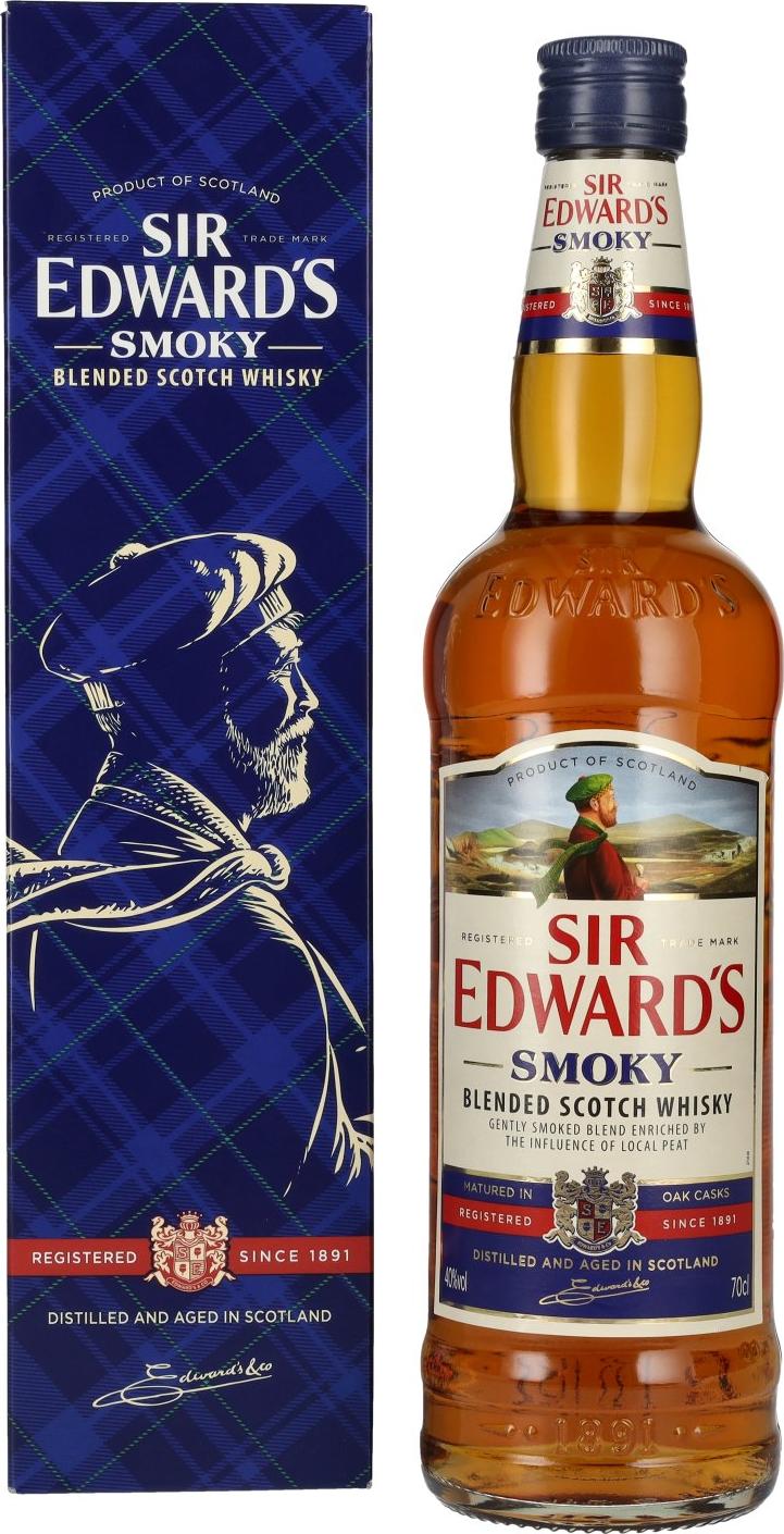 Sir Edward's SMOKY Blended Scotch Whisky 40% Vol. 0,7l in Giftbox