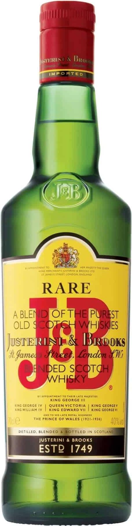 J&B Justerini & Brooks JUSTERINI & BROOKS RARE Blended Scotch Whisky 40% Vol. 0,7l