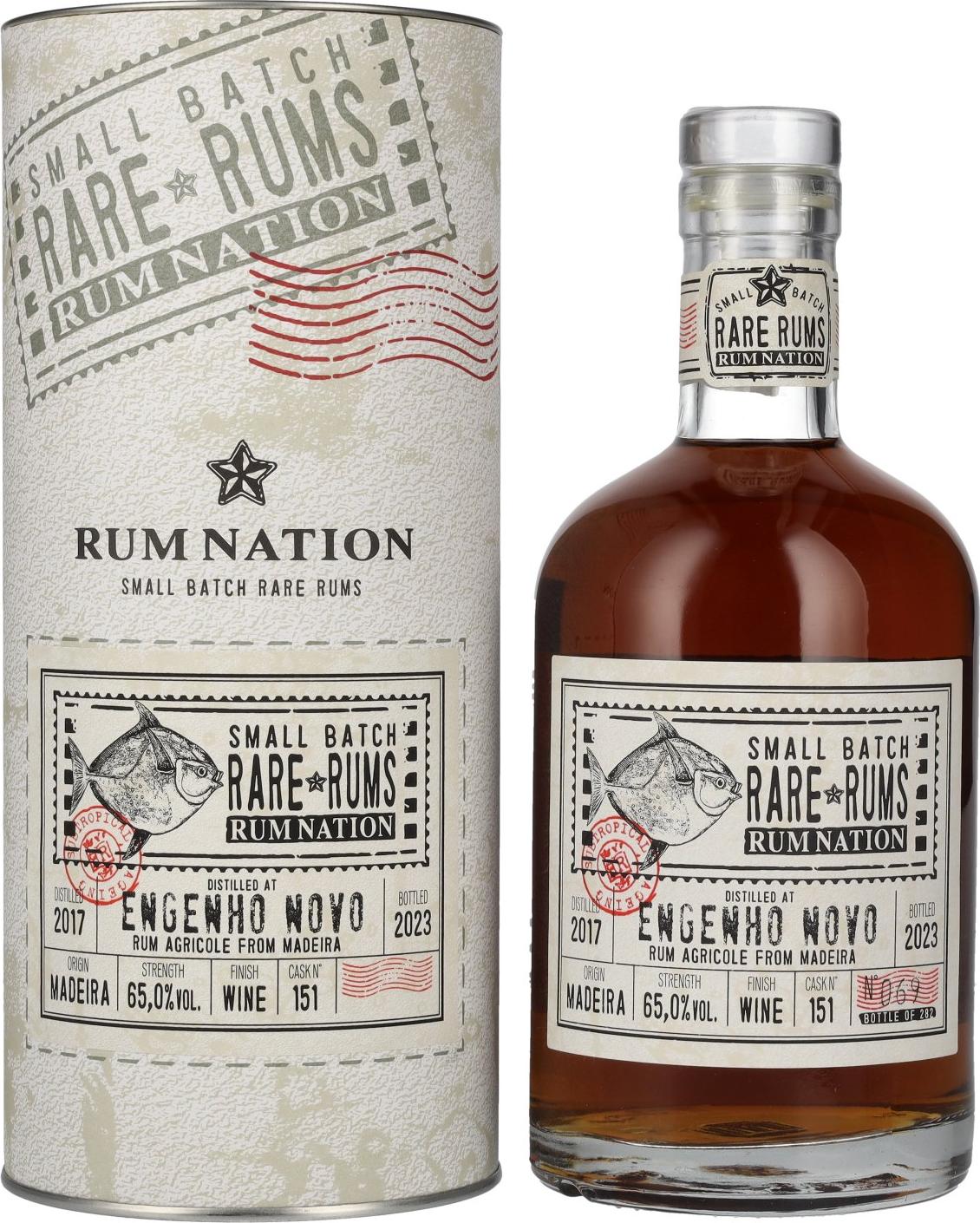 Rum Nation Rare Rum ENGENHO NOVO 2017/2023 65% Vol. 0,7l in Giftbox