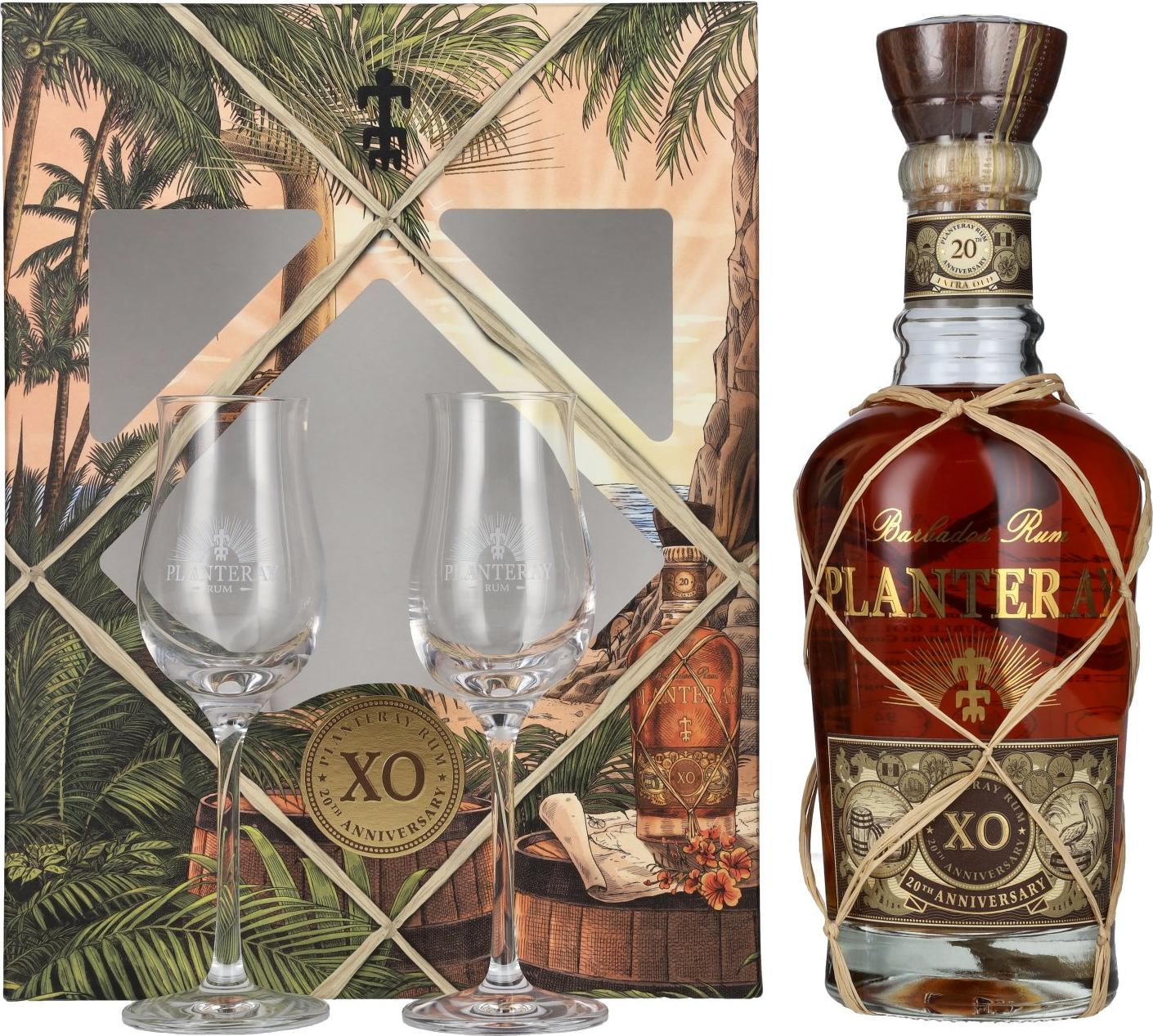 Plantation / Planteray BARBADOS XO 20th Anniversary 40% Vol. 0,7l in Giftbox with 2 glasses