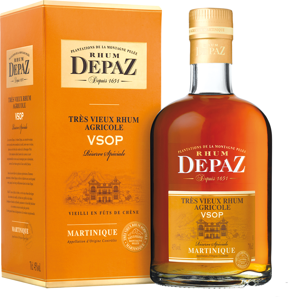 Depaz Rhum Très Agricole Vieux VSOP 45% Vol. 0,7l in Giftbox