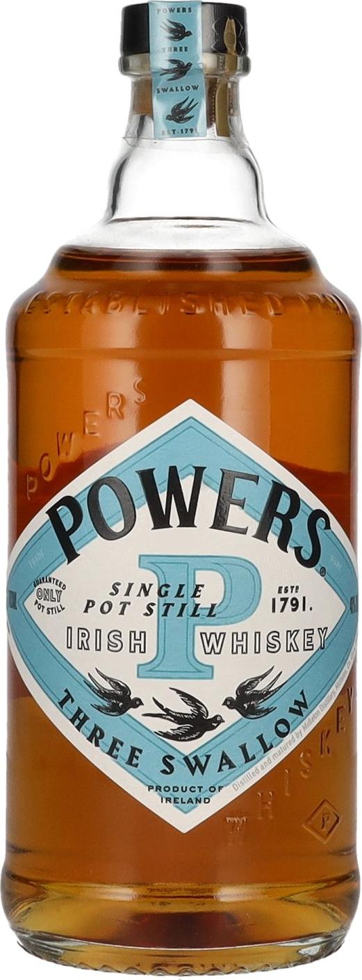 Powers THREE SWALLOW Single Pot Still Irish Whiskey 40% Vol. 0,7l