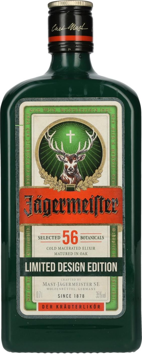Jägermeister GREEN Limited Design Edition 35% Vol. 0,7l (Etikete so mal poškodovane)