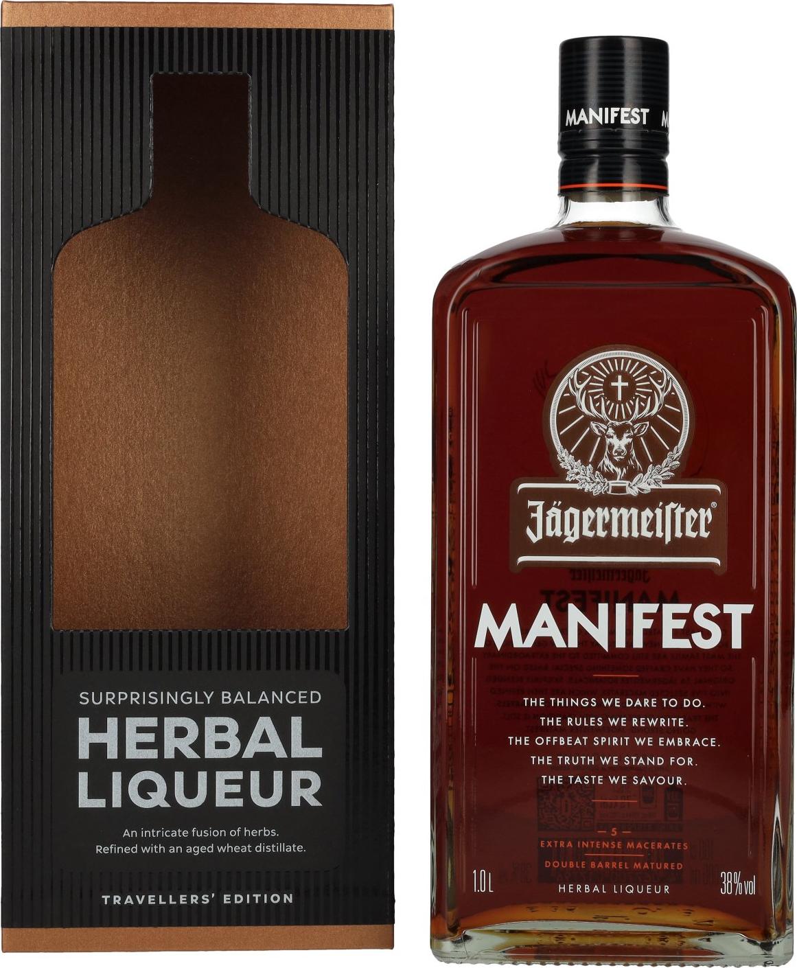 Jägermeister MANIFEST TRAVELLERS' EDITION Herbal Liqueur 38% Vol. 1l in Giftbox