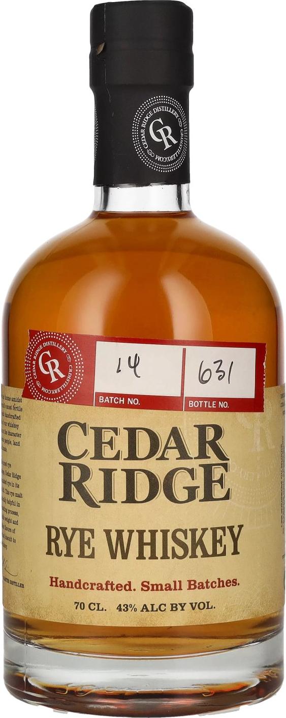 Cedar Ridge RYE WHISKEY 43% Vol. 0,7l