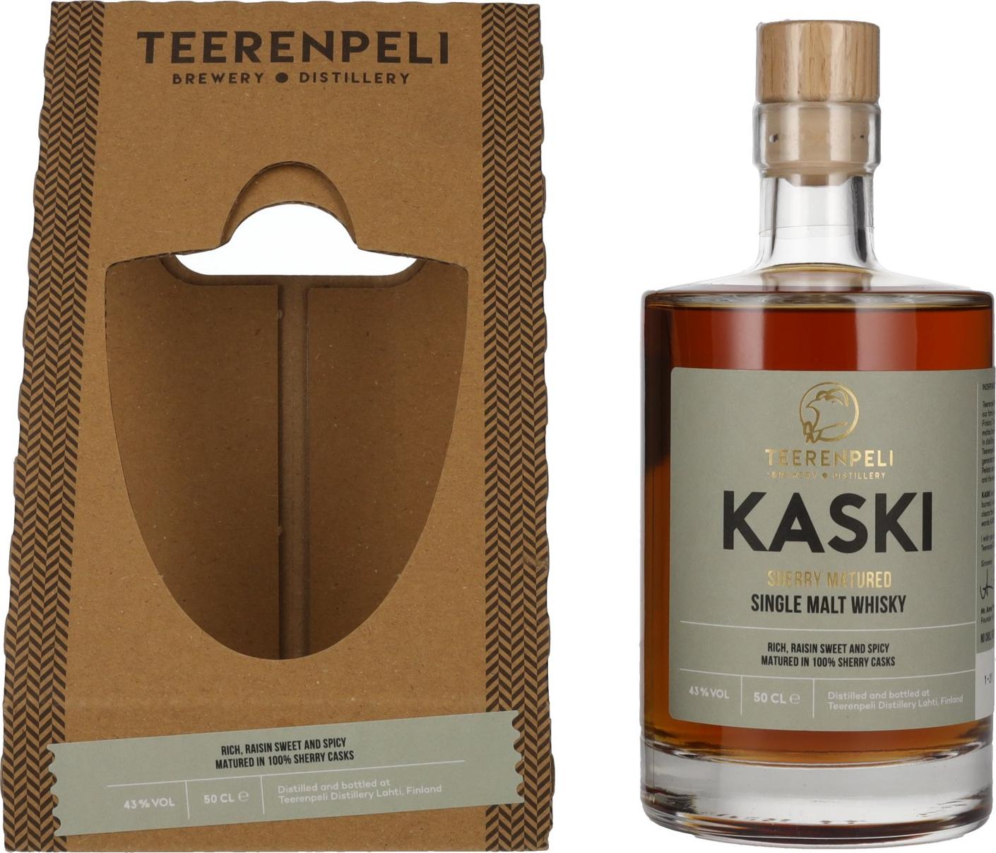 Teerenpeli KASKI Distiller's Choice Single Malt Whisky 100% Sherry Cask 43% Vol. 0,5l in Giftbox
