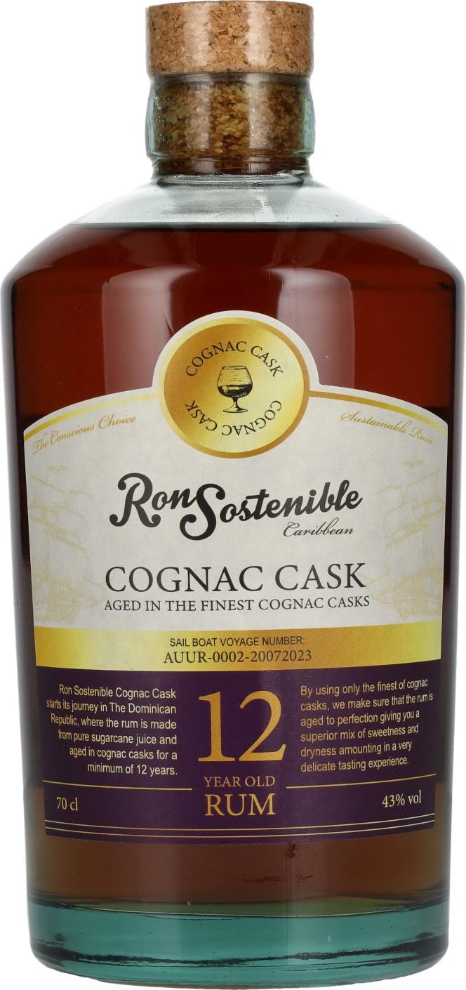 Ron Sostenible 12 Years Old Cognac Cask Rum 43% Vol. 0,7l