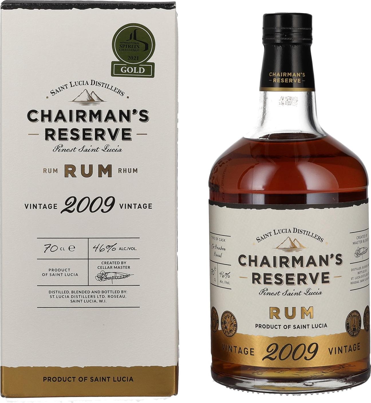 Chairman's Reserve Rum VINTAGE 2009 46% Vol. 0,7l in Giftbox
