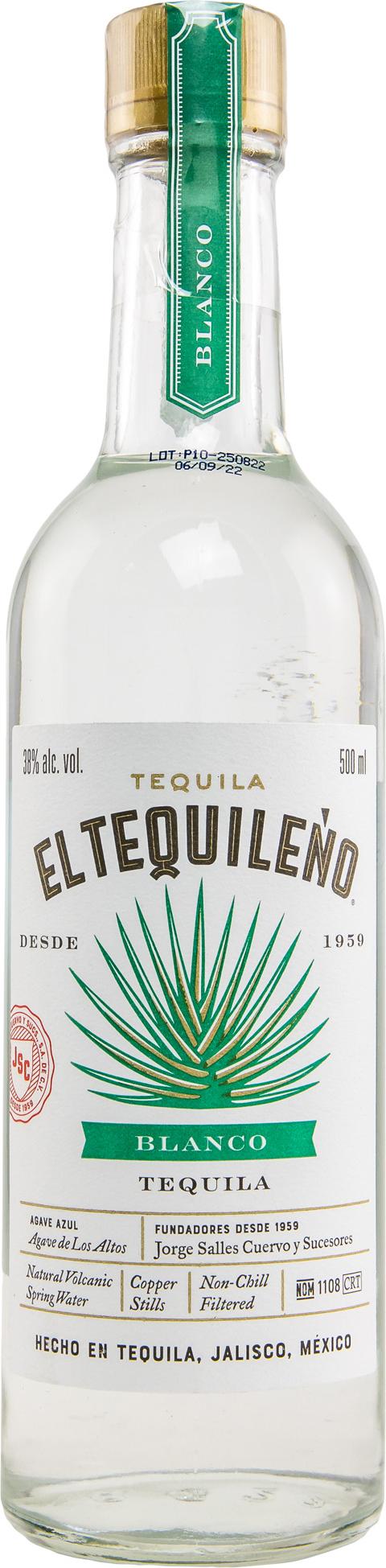 El Tequileño Blanco Tequila 38% Vol. 0,5l