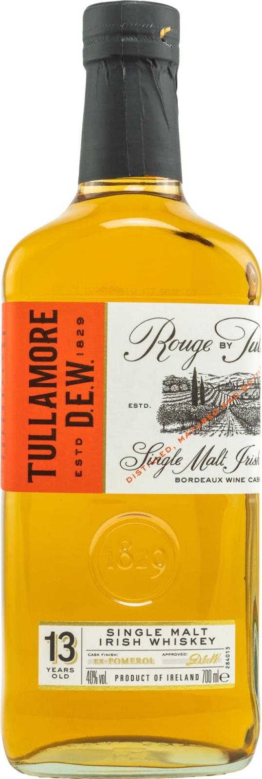 Tullamore D.E.W. ROUGE 13 Years Old Single Malt Irish Whiskey 40% Vol. 0,7l