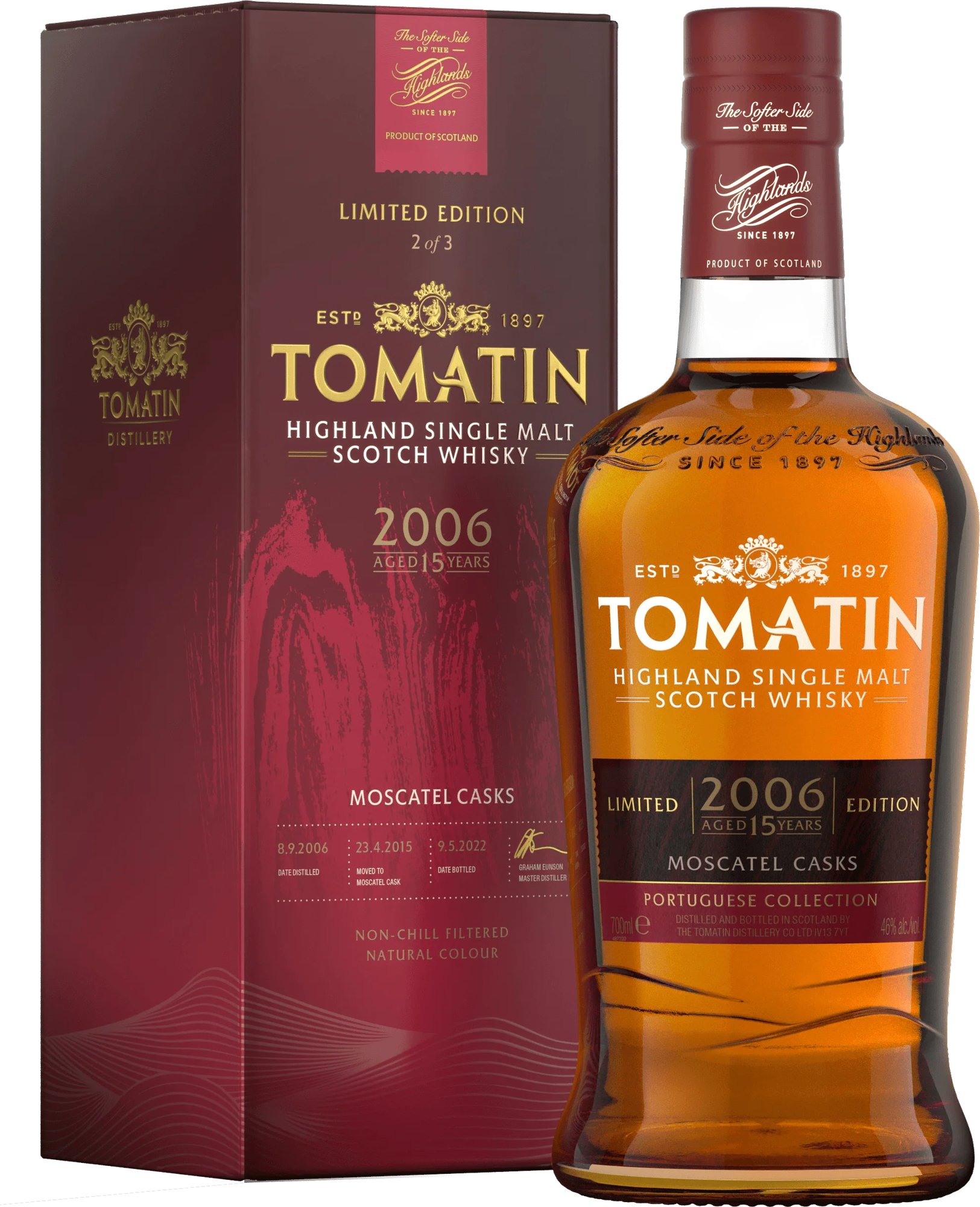Tomatin The Moscatel Edition Portuguese Collection 15 Years Old Highland Scotch Whisky 2006 46% Vol. 0,7l