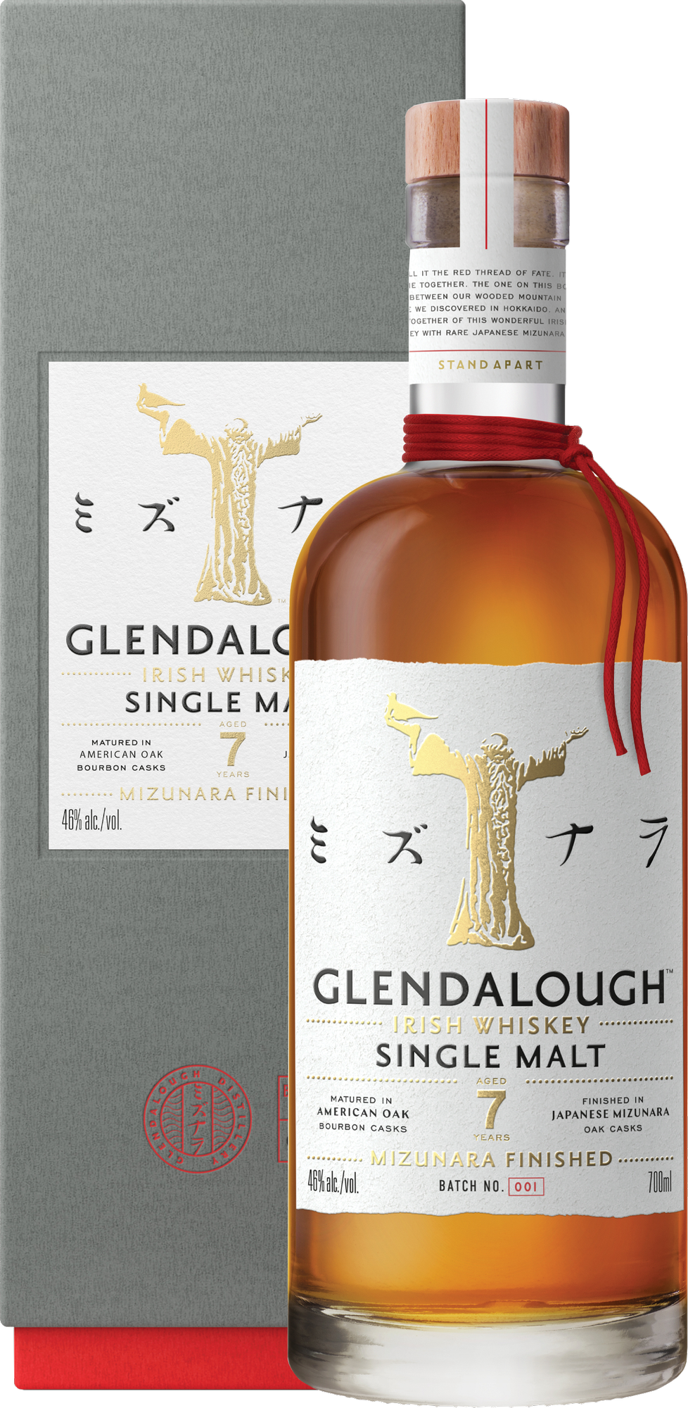 Glendalough 7 Years Old MIZUNARA FINISHED Batch No. 001 46% Vol. 0,7l in Giftbox