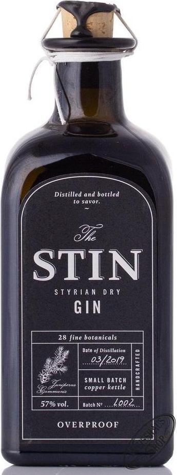 The STIN Styrian Dry Gin OVERPROOF 57% Vol. 0,5l