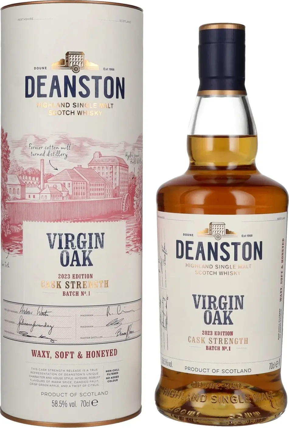 Deanston VIRGIN OAK Highland Single Malt Cask Strength Batch No. 1 Edition 2023 58,5% Vol. 0,7l in Giftbox