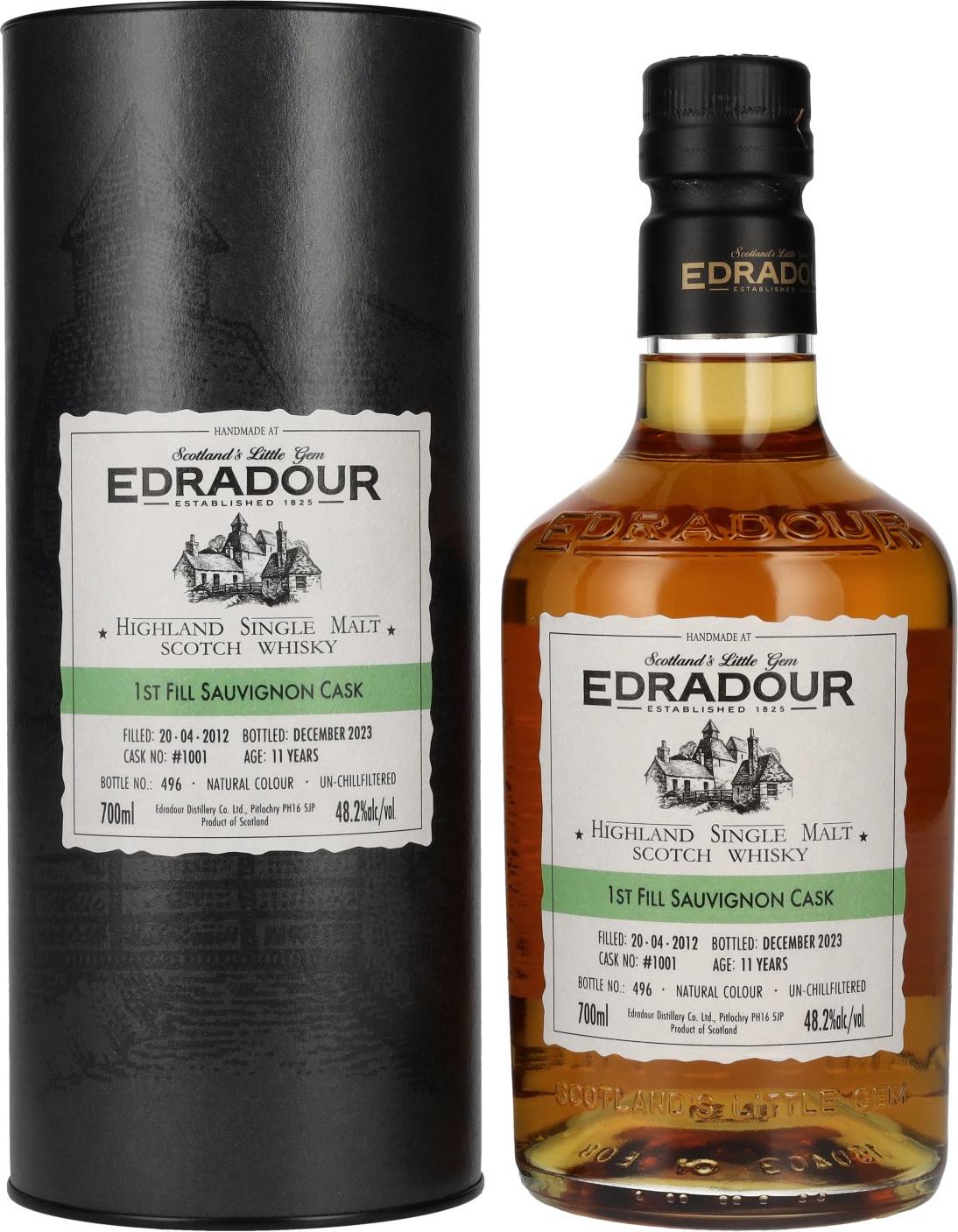 Edradour 11 Years Old ST. MICHAEL-EPPAN Sauvignon Cask #1001 2012 48,2% Vol. 0,7l in Giftbox