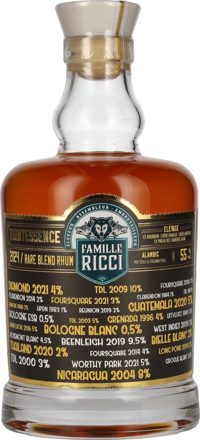 Famille Ricci Quintessence Rare Blend Rhum 2024 55% Vol. 0,7l