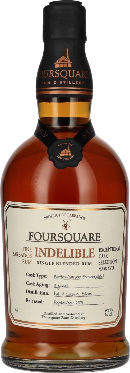 Foursquare 11 Years Old INDELIBLE Single Blended Rum 48% Vol. 0,7l