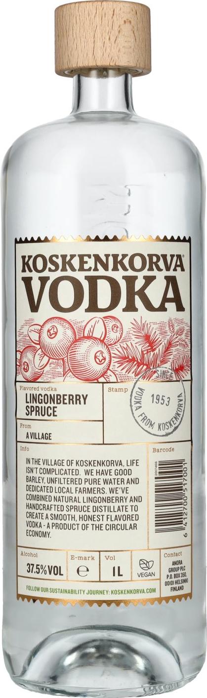 Koskenkorva LINGONBERRY SPRUCE Flavoured Vodka 37,5% Vol. 1l