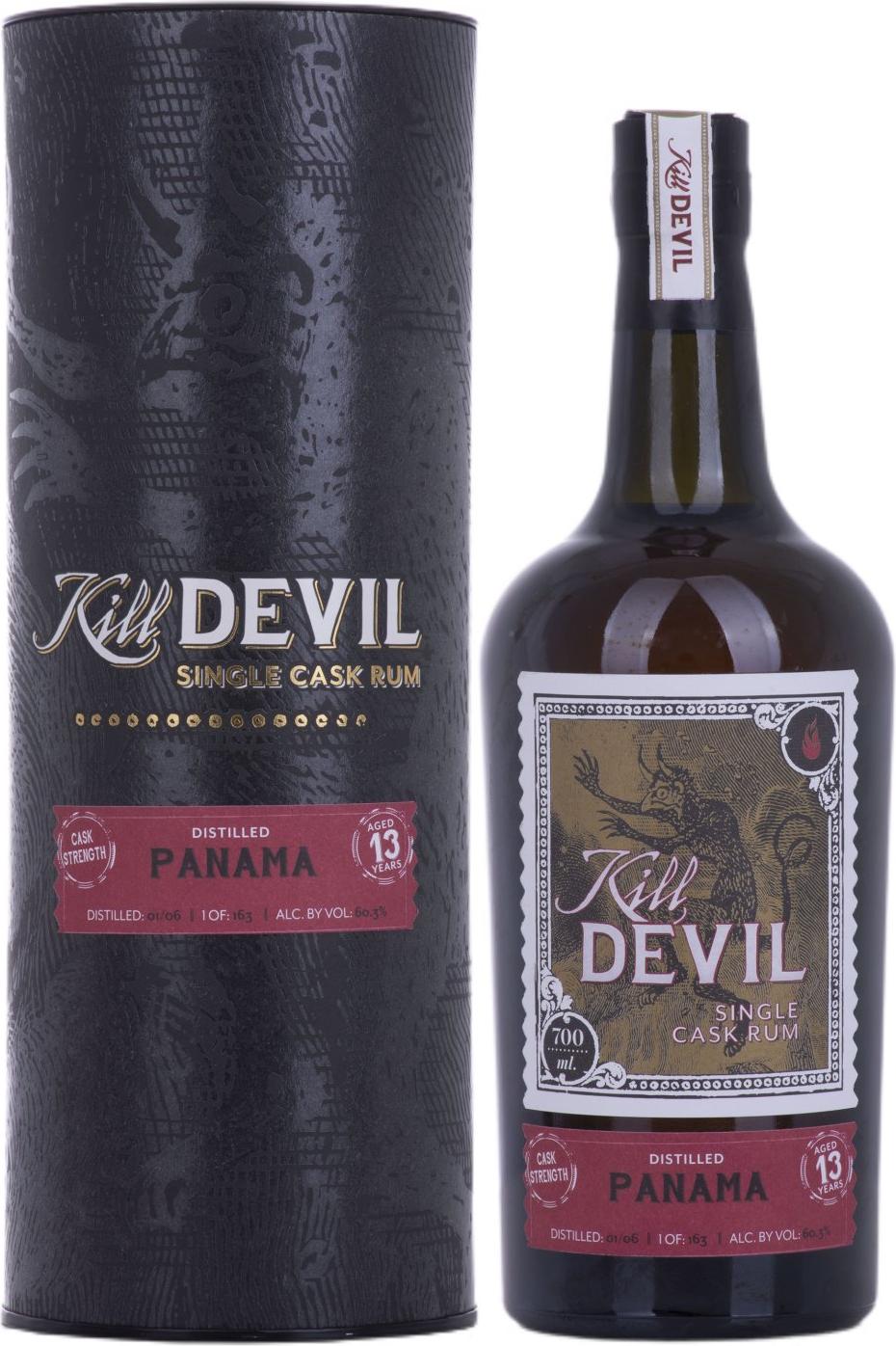 Hunter Laing Kill Devil PANAMA 13 Years Old Single Cask Rum 2006 60,3% Vol. 0,7l in Giftbox
