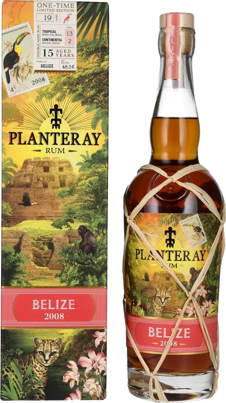 Plantation / Planteray BELIZE Double Aged Rum ONE-TIME Limited Edition 2008 48,3% Vol. 0,7l in Giftbox