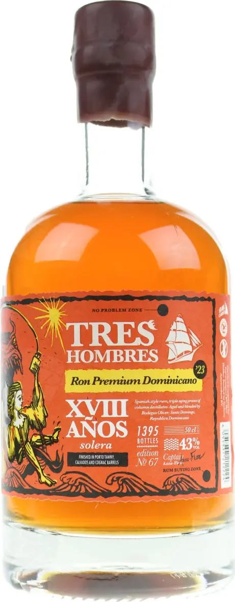 Tres Hombres Republica Dominicana 18 Años Solera Edition 67 2023 43% Vol. 0,5l