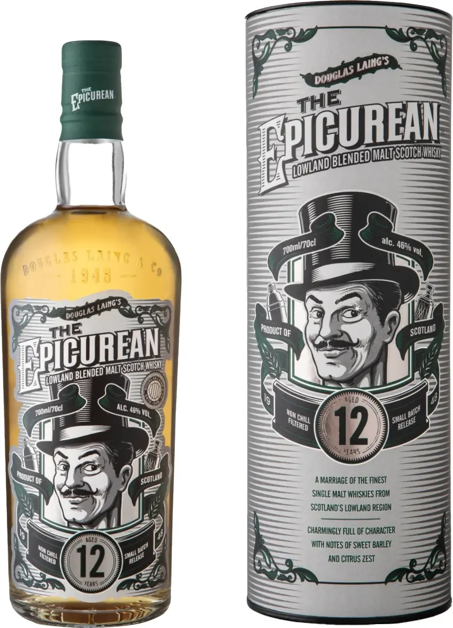 Douglas Laing THE EPICUREAN 12 Years Old Lowland Blended Malt 46% Vol. 0,7l in Giftbox