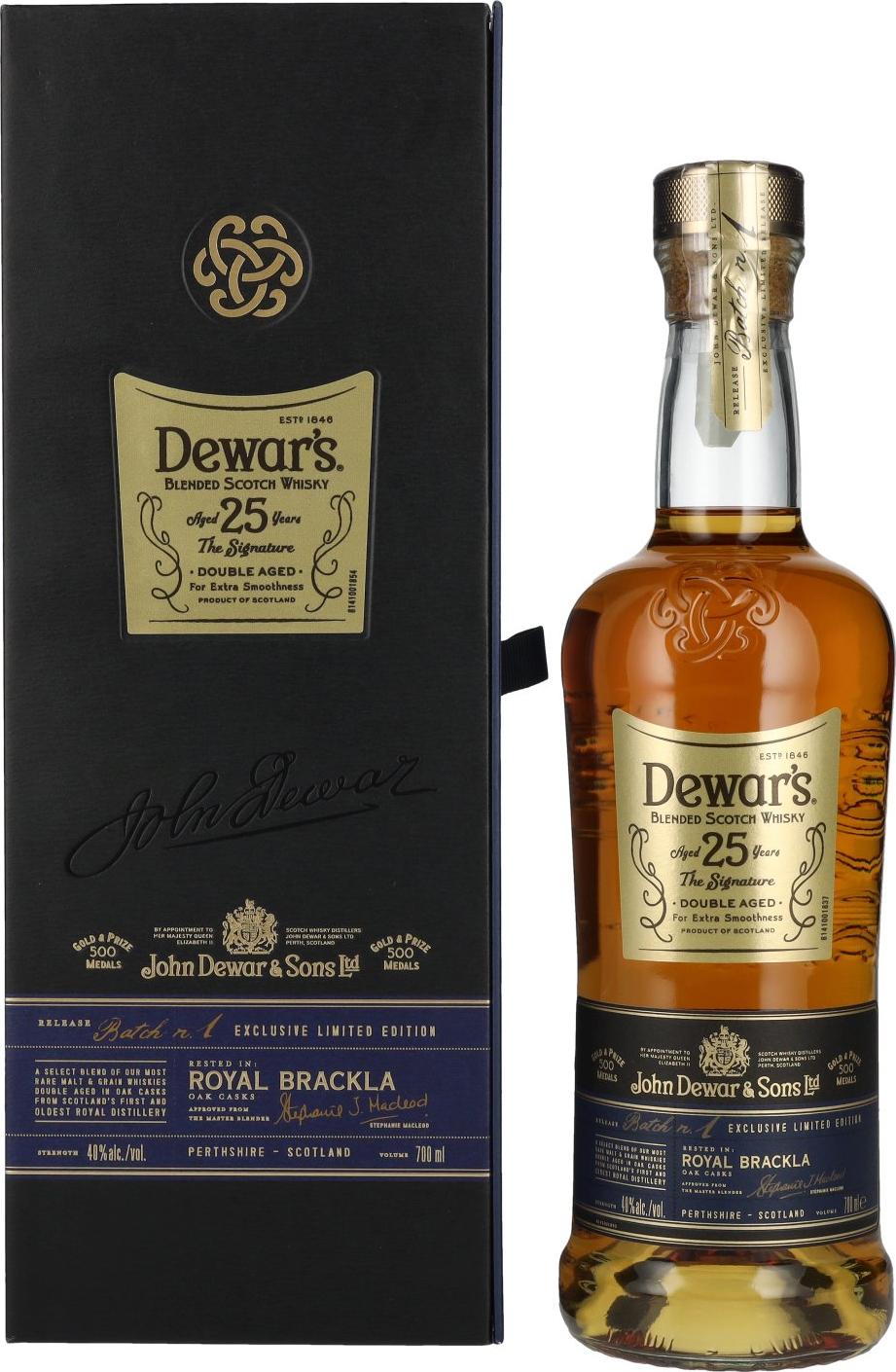 Dewar's 25 Years Old Double Aged Blended Scotch Whisky 40% Vol. 0,7l in Giftbox