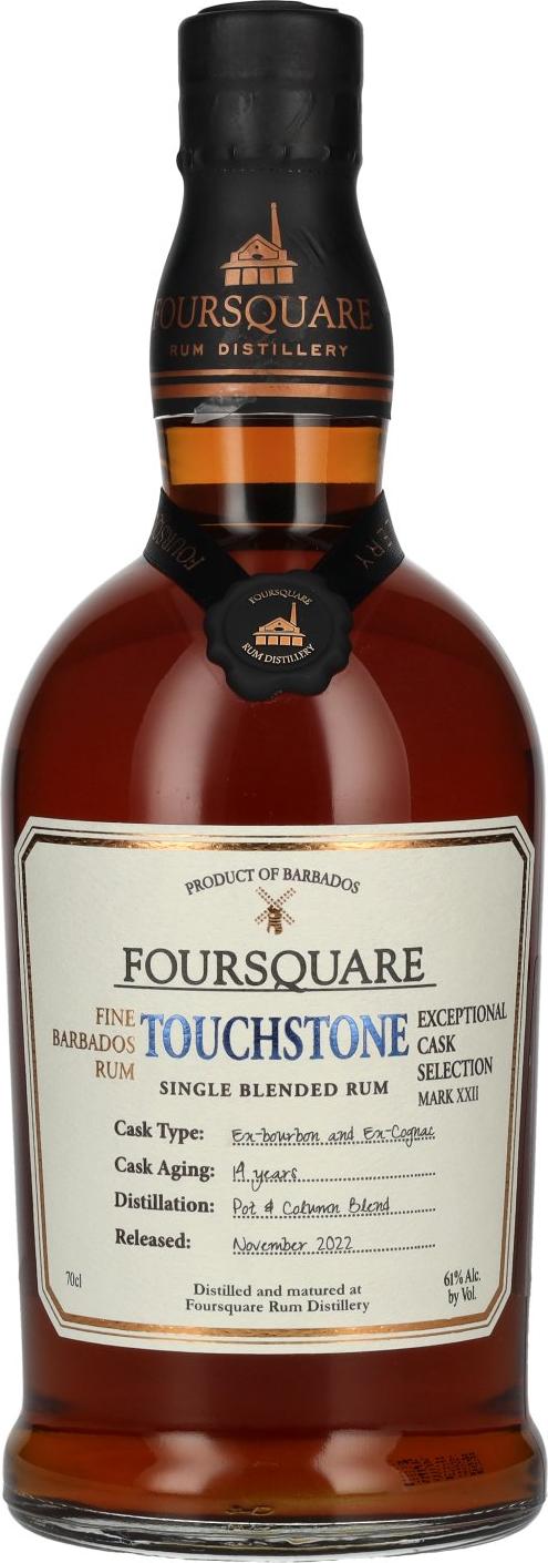 Foursquare 14 Years Old TOUCHSTONE Single Blended Rum 61% Vol. 0,7l