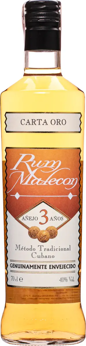 Rum Malecon 3 Years Carta Oro 40% Vol. 0,7l