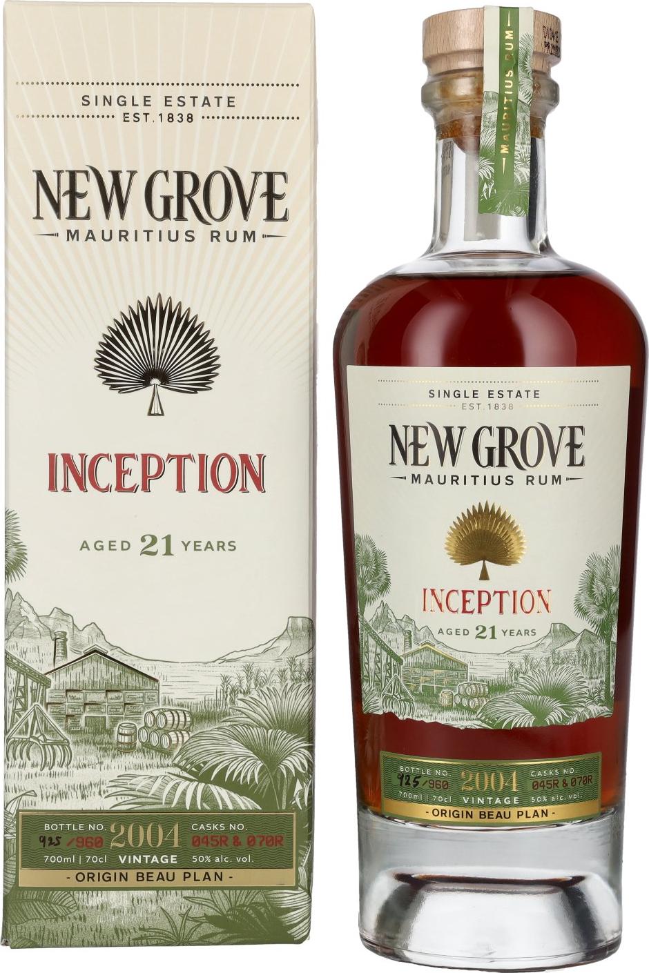 New Grove INCEPTION 21 Years Old Mauritius Rum Vintage 2004 50% Vol. 0,7l in Giftbox
