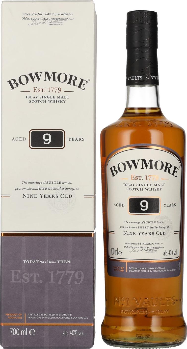 Bowmore 9 Years Old Islay Single Malt Scotch Whiskey 40% Vol. 0,7l in Giftbox