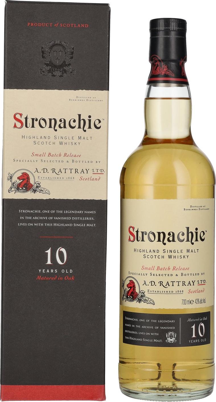 Stronachie A.D. Rattray Stronachie 10 Years Old Highland Single Malt 43% Vol. 0,7l in Giftbox