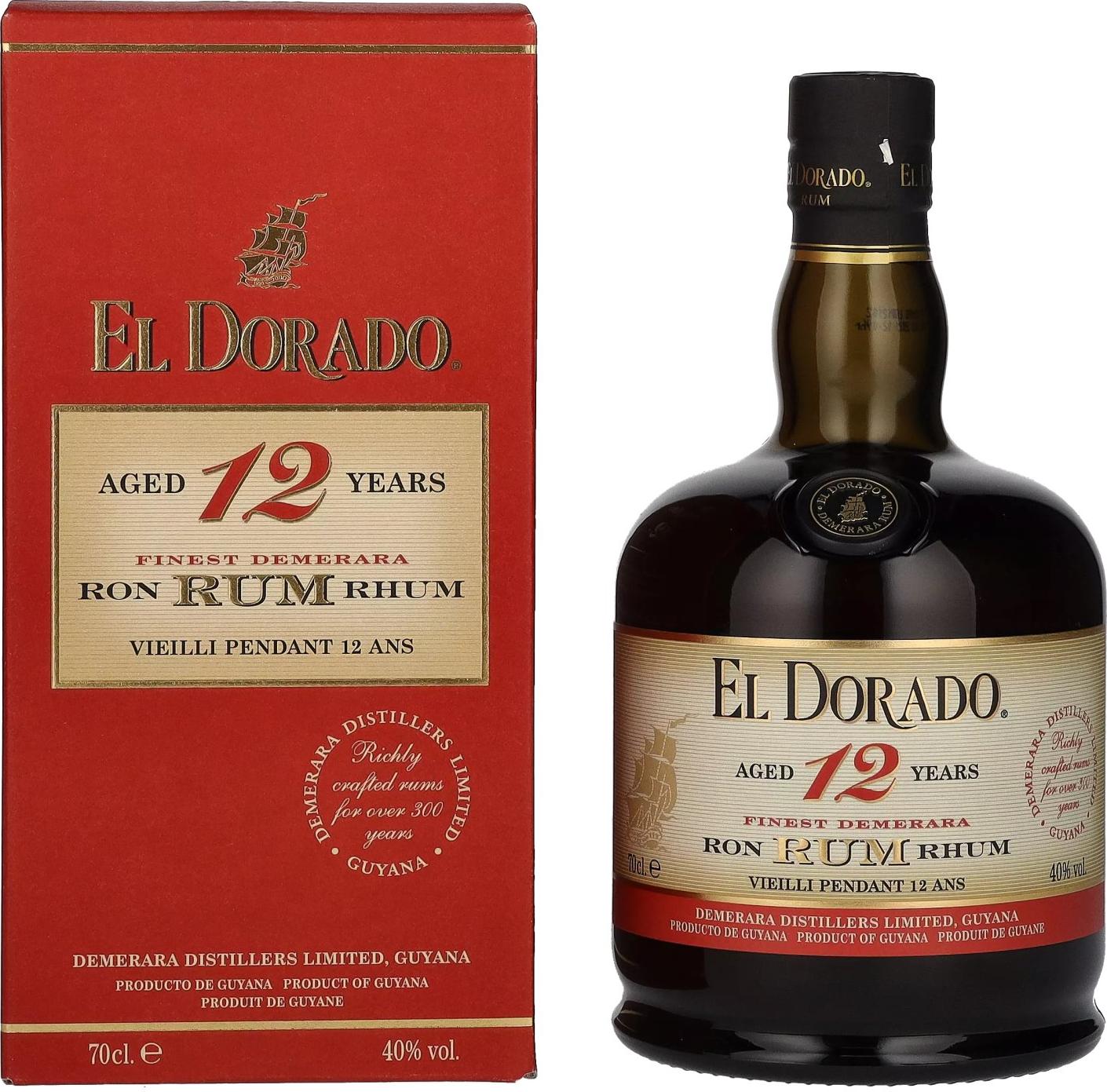 El Dorado 12 YEAR OLD Finest Demerara Rum 40% Vol. 0,7l In Giftbox