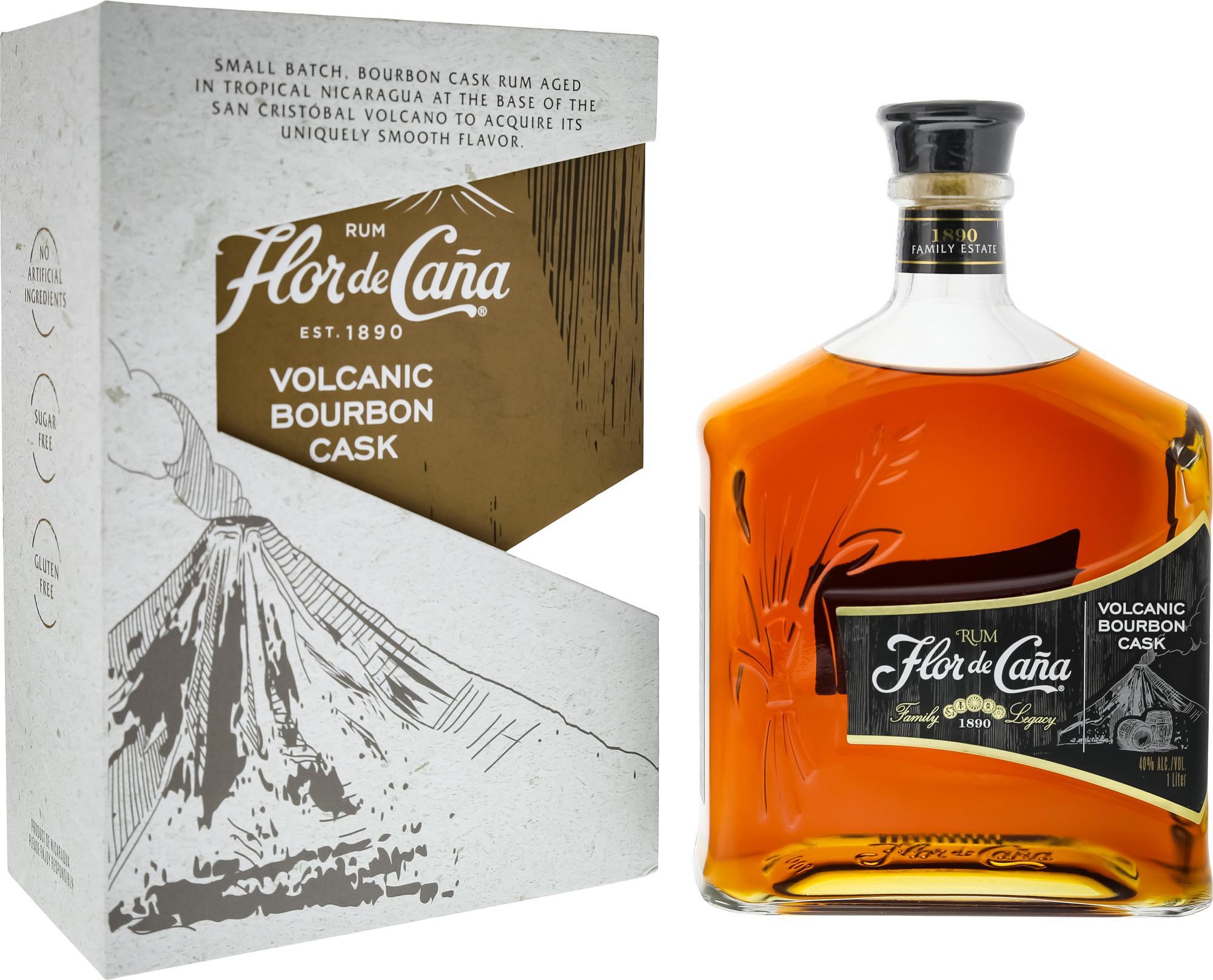Flor de Caña Volcanic Bourbon Cask 40% Vol. 1l in Giftbox
