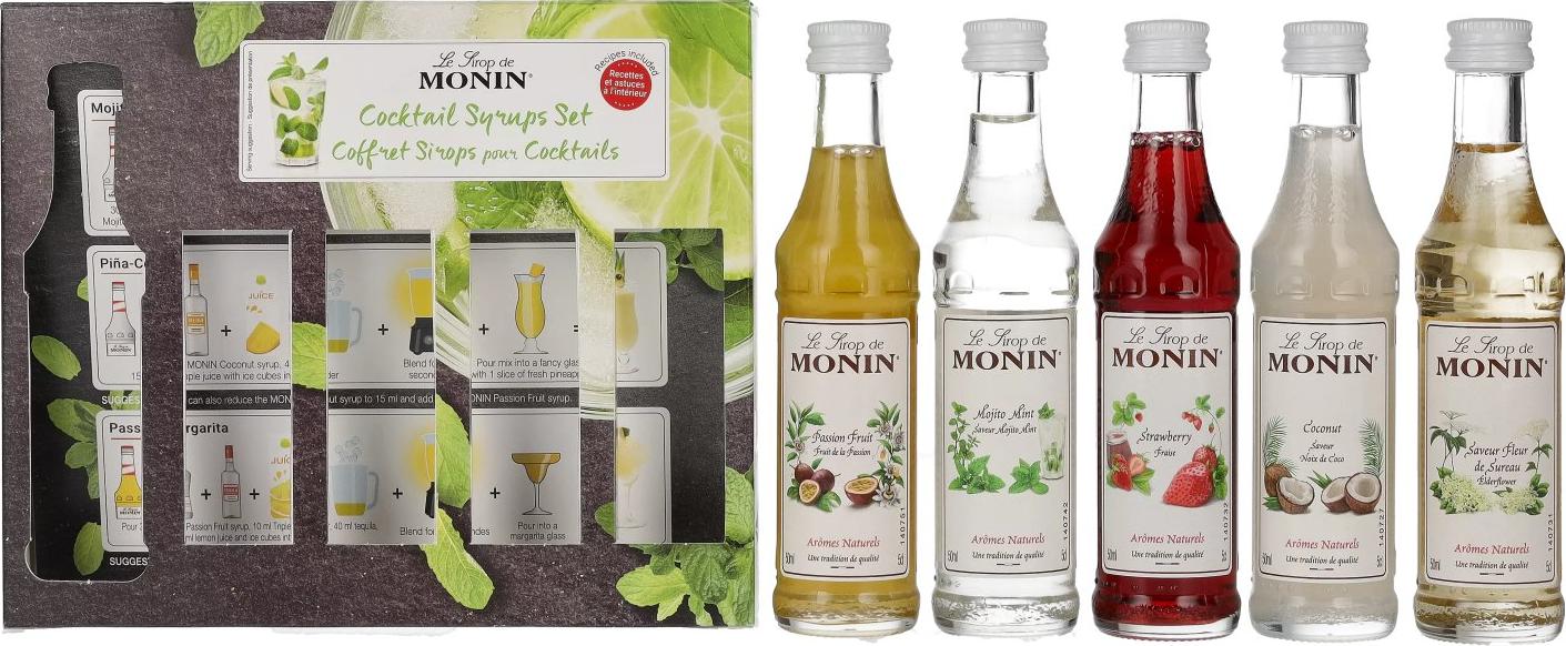 Le Sirop de MONIN COCKTAIL SYRUPS SET 5x0,05l